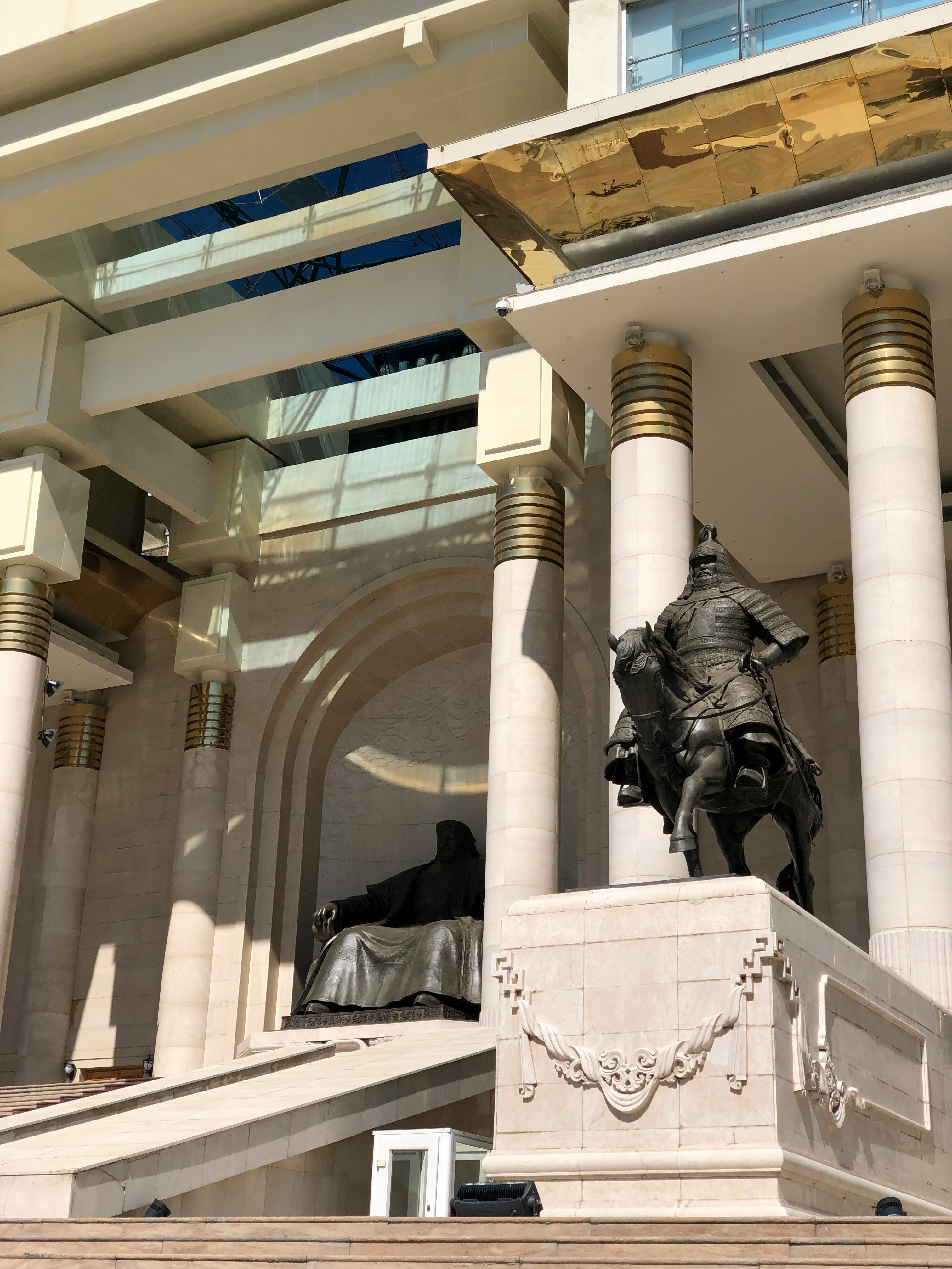 Chinggis Khaan monument at Sukhbaatar Square in Ulaanbaatar